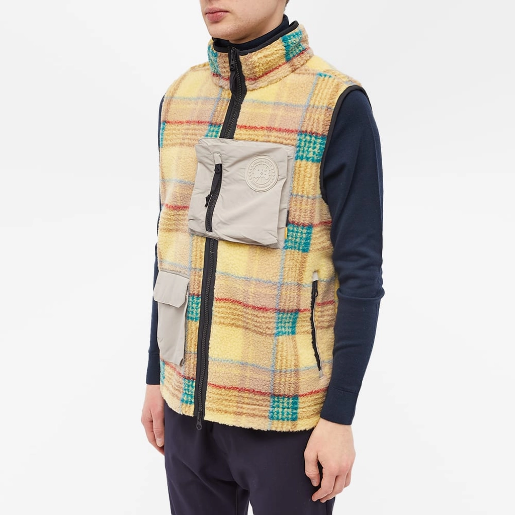 Canada Goose Men's & NBA Collection with UNION Legion Fleece Vest Legacy Tartan Gold